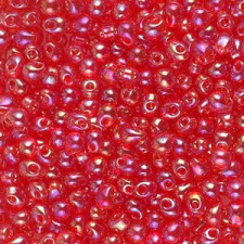 Miyuki drop beads 2,8mm Transparent red ab DP28-254